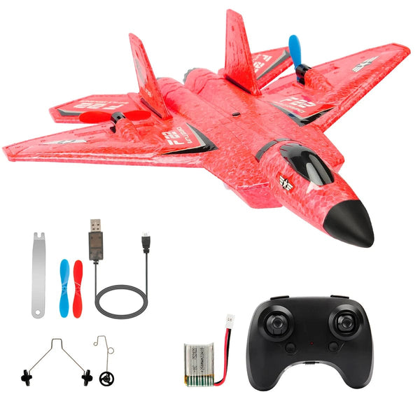Planet Gates N F22 RED 1 Battery / CHINA RC Plane F22 raptor Helicopter Remote Control aircraft 2.4G Airplane Remote Control EPP Foam plane Children toys