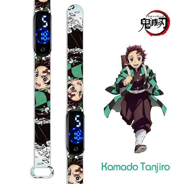 Planet Gates N New Demon Slayer LED Electronic Watch Kimetsu No Yaiba Anime Figure Digital Clock Silicone Printed Wristband Kids Birthday Gifts