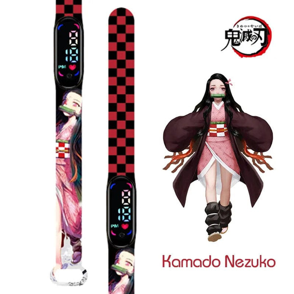 Planet Gates N New Demon Slayer LED Electronic Watch Kimetsu No Yaiba Anime Figure Digital Clock Silicone Printed Wristband Kids Birthday Gifts