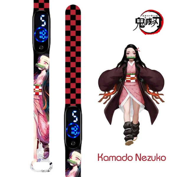 Planet Gates N New Demon Slayer LED Electronic Watch Kimetsu No Yaiba Anime Figure Digital Clock Silicone Printed Wristband Kids Birthday Gifts
