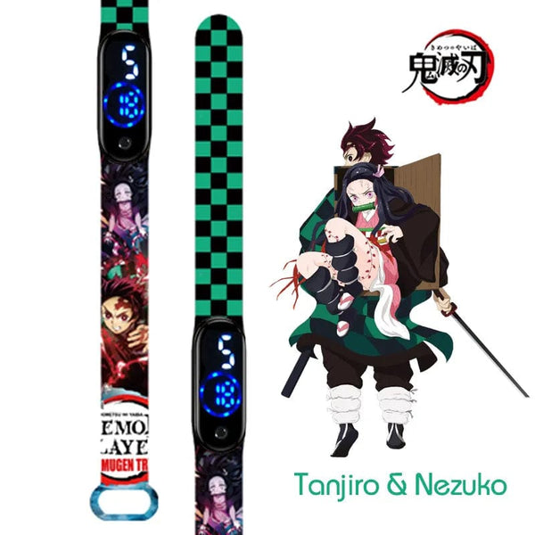 Planet Gates N New Demon Slayer LED Electronic Watch Kimetsu No Yaiba Anime Figure Digital Clock Silicone Printed Wristband Kids Birthday Gifts