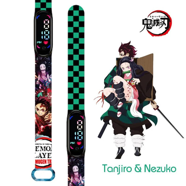 Planet Gates N New Demon Slayer LED Electronic Watch Kimetsu No Yaiba Anime Figure Digital Clock Silicone Printed Wristband Kids Birthday Gifts
