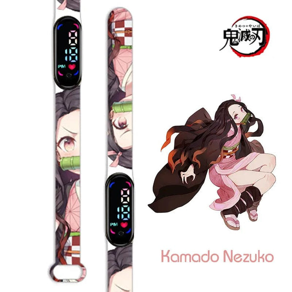 Planet Gates N New Demon Slayer LED Electronic Watch Kimetsu No Yaiba Anime Figure Digital Clock Silicone Printed Wristband Kids Birthday Gifts