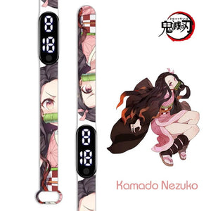 Planet Gates N New Demon Slayer LED Electronic Watch Kimetsu No Yaiba Anime Figure Digital Clock Silicone Printed Wristband Kids Birthday Gifts