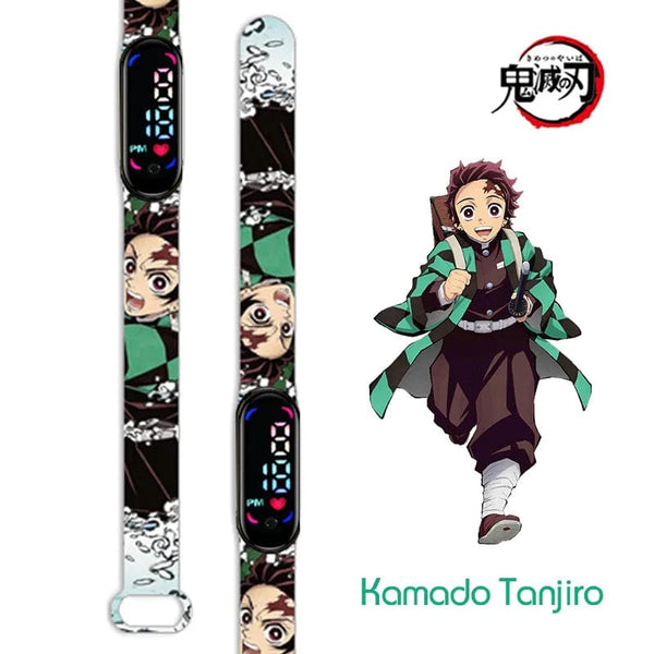 Planet Gates N New Demon Slayer LED Electronic Watch Kimetsu No Yaiba Anime Figure Digital Clock Silicone Printed Wristband Kids Birthday Gifts