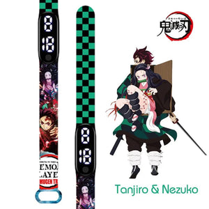 Planet Gates N New Demon Slayer LED Electronic Watch Kimetsu No Yaiba Anime Figure Digital Clock Silicone Printed Wristband Kids Birthday Gifts