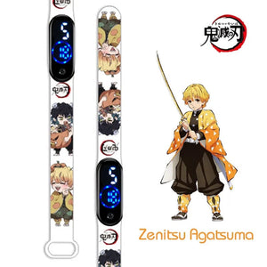 Planet Gates N New Demon Slayer LED Electronic Watch Kimetsu No Yaiba Anime Figure Digital Clock Silicone Printed Wristband Kids Birthday Gifts
