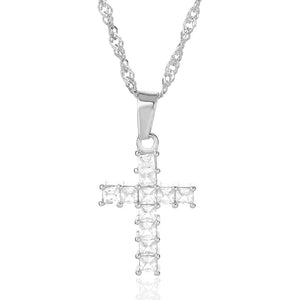 Planet Gates N02690P-HRH6 / CHINA Christian Jesus Cross Necklace For Women Men Stainless Steel Chains Choker Religion Cross Pendants Jewelry Prayer Baptism Gifts