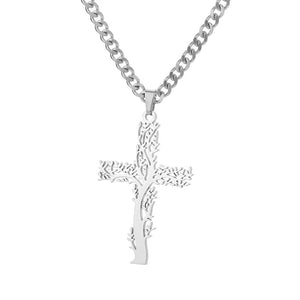 Planet Gates N04135P-4 / 45cm / CHINA Zircon Cross Pendant Necklace for Women Gold Color Stainless Steel Collar Neckalces 2024 Trend Goth Party Wedding Jewelry Gifts
