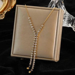 Planet Gates N050 EILIECK 316L Stainless Steel Pearl Zircon Pendant Necklace For Women Girl Fashion Waterproof Collar Neck Chain Jewelry Gift