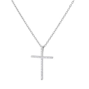 Planet Gates N05314P / 45cm / CHINA Zircon Cross Pendant Necklace for Women Gold Color Stainless Steel Collar Neckalces 2024 Trend Goth Party Wedding Jewelry Gifts