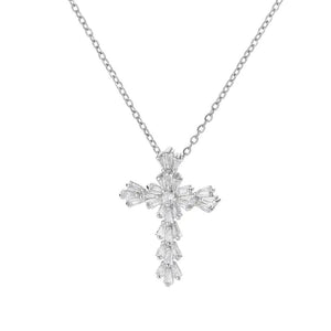 Planet Gates N05330P / 45cm / CHINA Zircon Cross Pendant Necklace for Women Gold Color Stainless Steel Collar Neckalces 2024 Trend Goth Party Wedding Jewelry Gifts
