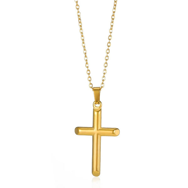 Planet Gates N05558G / CHINA Christian Jesus Cross Necklace For Women Men Stainless Steel Chains Choker Religion Cross Pendants Jewelry Prayer Baptism Gifts