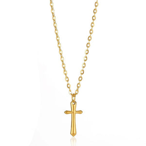 Planet Gates N05560G / CHINA Christian Jesus Cross Necklace For Women Men Stainless Steel Chains Choker Religion Cross Pendants Jewelry Prayer Baptism Gifts