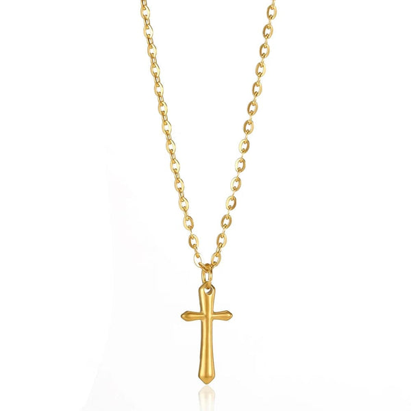 Planet Gates N05560G / CHINA Christian Jesus Cross Necklace For Women Men Stainless Steel Chains Choker Religion Cross Pendants Jewelry Prayer Baptism Gifts