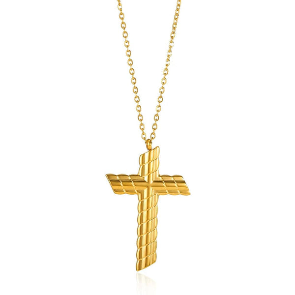 Planet Gates N05561G / CHINA Christian Jesus Cross Necklace For Women Men Stainless Steel Chains Choker Religion Cross Pendants Jewelry Prayer Baptism Gifts