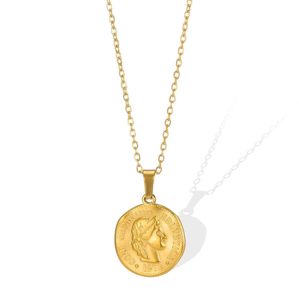 Planet Gates N06429G / 45cm / CHINA Fashion Stone Opal Oval Necklace For Women Stainless Steel Gold Color Oval Stone Pendant Necklace Wedding Aesthetic Jewelry Gift