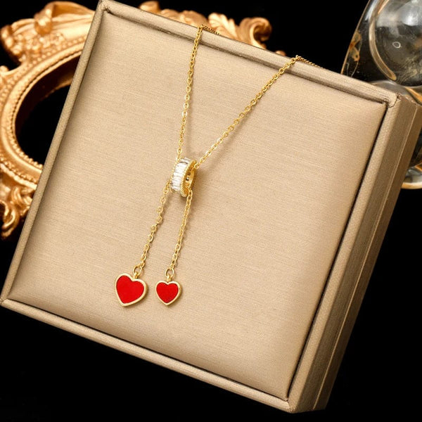 Planet Gates N273 EILIECK 316L Stainless Steel Pearl Zircon Pendant Necklace For Women Girl Fashion Waterproof Collar Neck Chain Jewelry Gift