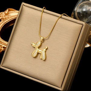 Planet Gates N275 EILIECK 316L Stainless Steel Pearl Zircon Pendant Necklace For Women Girl Fashion Waterproof Collar Neck Chain Jewelry Gift