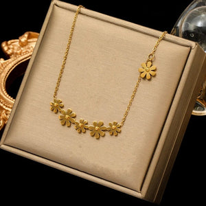 Planet Gates N299 EILIECK 316L Stainless Steel Pearl Zircon Pendant Necklace For Women Girl Fashion Waterproof Collar Neck Chain Jewelry Gift