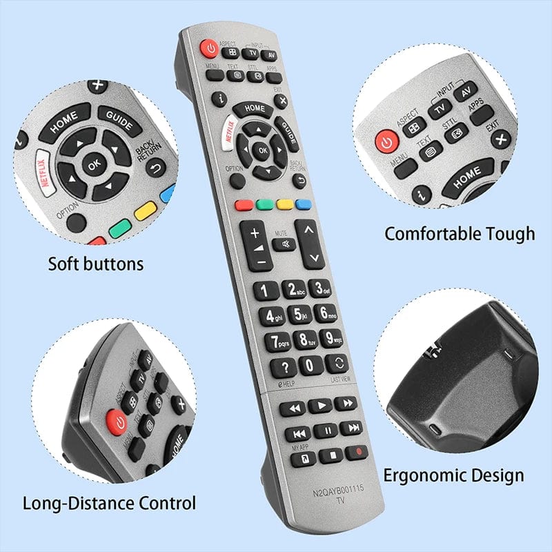 Planet Gates N2QAYB001115 N2QAYB001115 Remote Control For Panasonic TV TX-40EXW734 TX-40EXW735 TX-43EXW754 TX-49EX610E TX-49EX613E TX-50EX700B TX-50EX700E