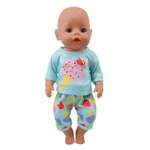 Planet Gates n704 / No Doll 2 Pcs/Set=Shirts + Pants Doll Clothes Accessories For Born Baby 43cm & 18 Inch American Doll Girl's Toys & Our Generation Nenuco