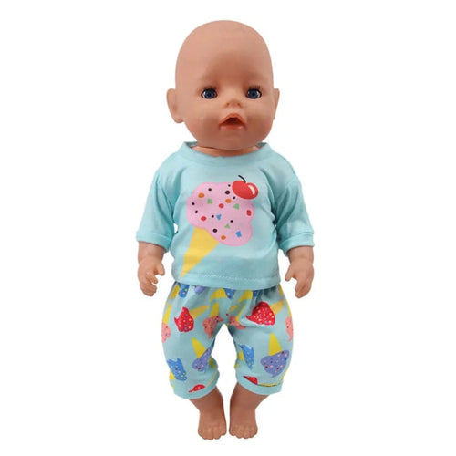 Planet Gates n704 / No Doll 2 Pcs/Set=Shirts + Pants Doll Clothes Accessories For Born Baby 43cm & 18 Inch American Doll Girl's Toys & Our Generation Nenuco