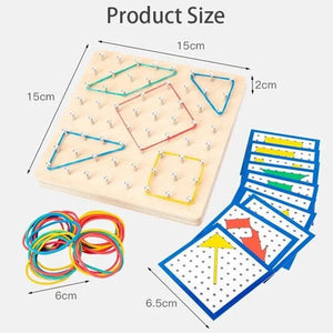 Planet Gates Nailboard Set Montessori Educational Kids Baby Creative Toy Graphics Math Pattern Blocks Geo Board Rubber Bands Wooden Nail Boards Set