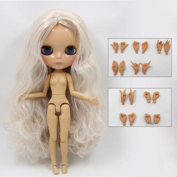 Planet Gates naked doll 1 ICY DBS Blyth Doll 1/6 bjd toy joint body tan skin doll 30cm shiny face for DIY custom doll