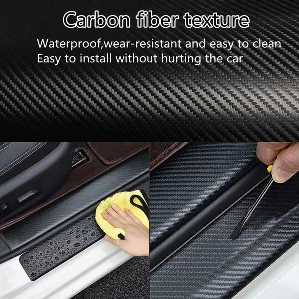Planet Gates Nano Carbon Fiber Car Stickers DIY Paste Protector Strip Auto Door Sill Side Mirror Anti Scratch Tape Waterproof Protection Film