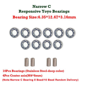 Planet Gates Narrow C 10PCS Yoyo Bearing 10Pcs/Bag UR188 R188 Responsive Unresponsive Bearings for YoYo Professional Metal Ball Bearing Parts