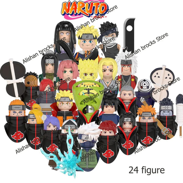 Planet Gates Narutoe Sasuke Kakashi Akatsuki bricks Building Blocks Anime cartoon blocks Action Figures Heads Assembly Toys kids Christma toy