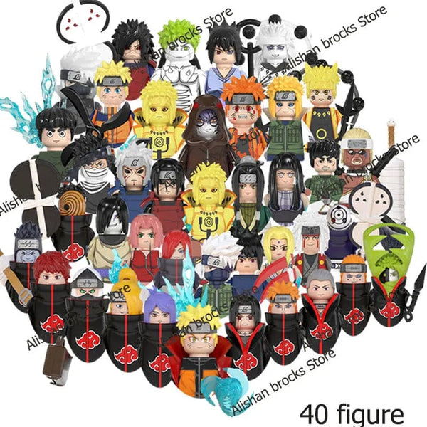 Planet Gates Narutoe Sasuke Kakashi Akatsuki bricks Building Blocks Anime cartoon blocks Action Figures Heads Assembly Toys kids Christma toy