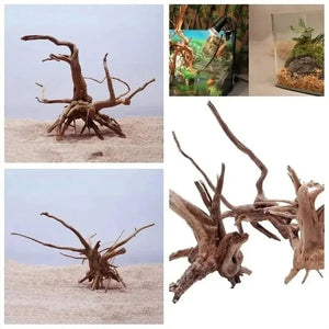 Planet Gates Natural Driftwood Cuckoo Roots Dead-wood Tree Trunk Micro Landscape Creative Reptile Cylinder Fish Tank Ornament Aquarium Decor