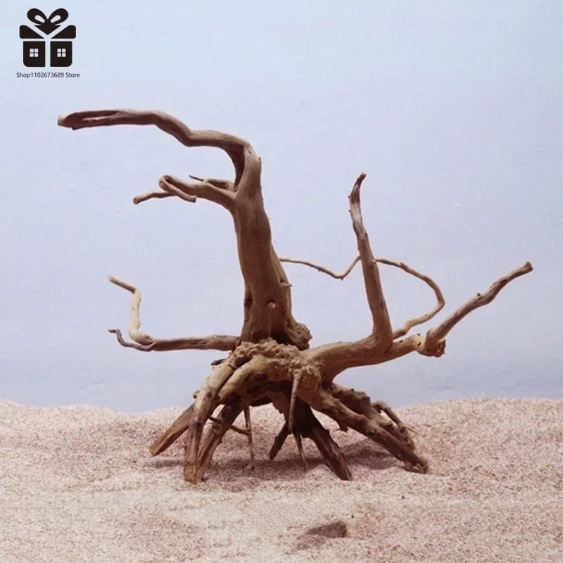 Planet Gates style random / 8-10CM Natural Tree Trunk Driftwood Aquarium Fish Tank Reptile Cylinder Roots Plant Wood Decoration Ornament Accessory Aquarium Plants