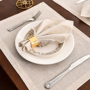 Planet Gates Natural Wooden Color / 40.64cm*40.64cm 6pcs Soft Linen Cloth Napkins for Weddings, Birthdays, and Parties - 16x16 Inches/40x40cm - Durable and Absorbent Fabric for Dining Table Decor