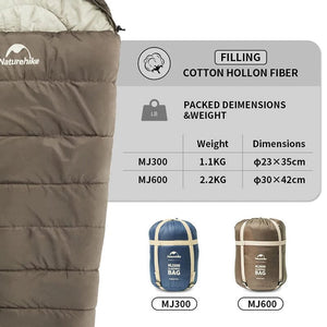 Planet Gates Naturehike Sleeping Bag MJ300 -1℃ Lightweight MJ600 -12℃ Mummy Sleeping Bag Outdoor Camping Cotton Winter Sleeping Bag
