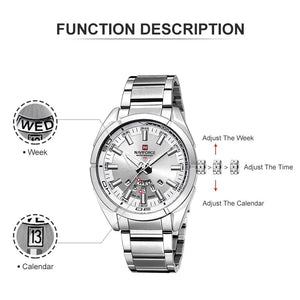 Planet Gates NAVIFORCE Classic Casual Watch for Men Stainless teel Sport Waterproof Male Watches Quartz Date Display Clock  Relogio Masculino