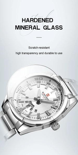 Planet Gates NAVIFORCE Classic Casual Watch for Men Stainless teel Sport Waterproof Male Watches Quartz Date Display Clock  Relogio Masculino