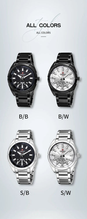 Planet Gates NAVIFORCE Classic Casual Watch for Men Stainless teel Sport Waterproof Male Watches Quartz Date Display Clock  Relogio Masculino