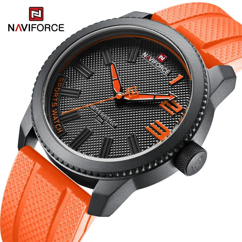 Planet Gates NAVIFORCE Top Luxury Brand Quartz Watch Men Silicone Strap Military Watches 30ATM Waterproof Wristwatch Relogio Masculino 2022