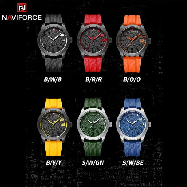 Planet Gates NAVIFORCE Top Luxury Brand Quartz Watch Men Silicone Strap Military Watches 30ATM Waterproof Wristwatch Relogio Masculino 2022