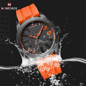 Planet Gates NAVIFORCE Top Luxury Brand Quartz Watch Men Silicone Strap Military Watches 30ATM Waterproof Wristwatch Relogio Masculino 2022