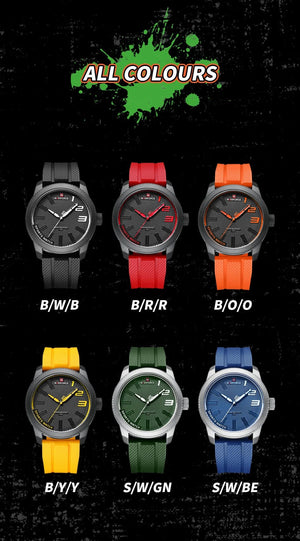 Planet Gates NAVIFORCE Top Luxury Brand Quartz Watch Men Silicone Strap Military Watches 30ATM Waterproof Wristwatch Relogio Masculino 2022