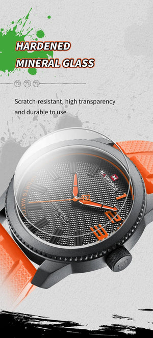 Planet Gates NAVIFORCE Top Luxury Brand Quartz Watch Men Silicone Strap Military Watches 30ATM Waterproof Wristwatch Relogio Masculino 2022