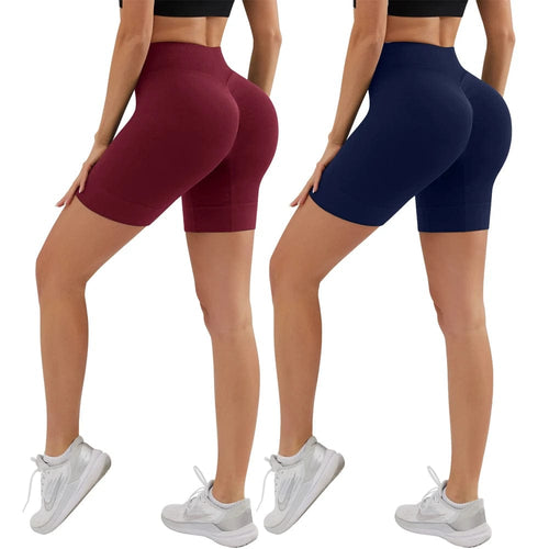 Planet Gates Navy and  Red / M YADIFEN Seamless Sports Shorts High Waist Push Up Yoga Leggings Elasticity Running Yoga Shorts Breathable Women Cycling Short