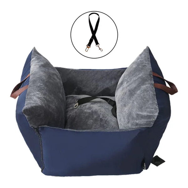 Planet Gates Navy blue / 60 X 60 X 35 CM Dog Car Seat Central Control Nonslip Dog Carriers Safe Car Armrest Box Booster Dog Cushion Carrier with Seat Belts Pet Carrier