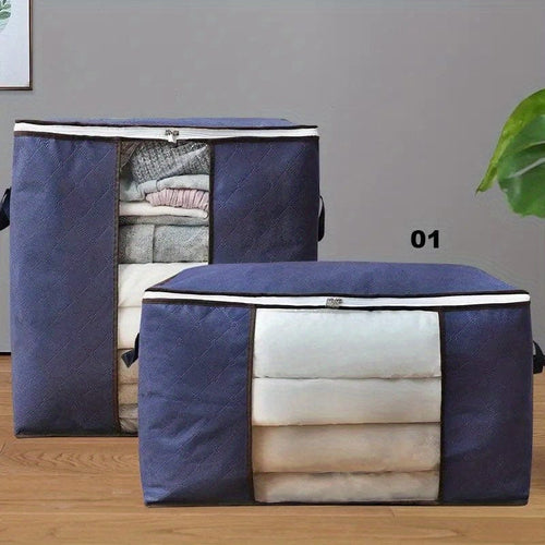 Planet Gates Navy Blue / Horizontal Organize Your Closet with This Large Storage Bag - Reinforced Handle, Clear Window, and Sturdy Zippers! Bedroom Accessories