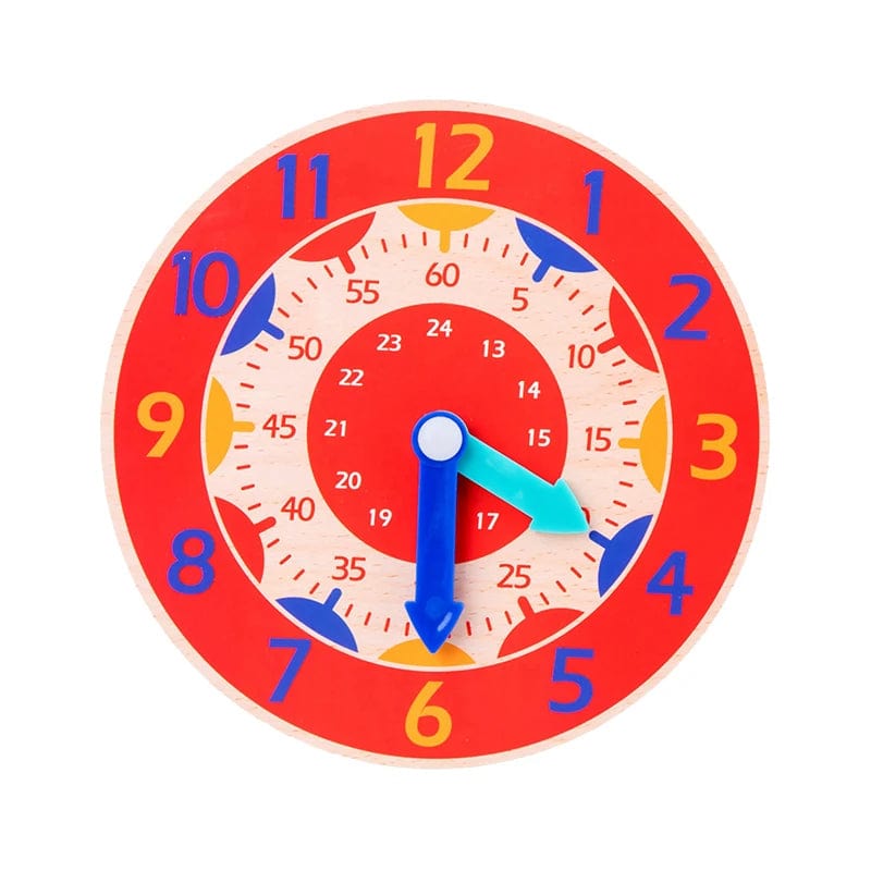 Planet Gates NB111C2 Kids Montessori Wooden Clock Toys Time Learning Teaching Aids Educational Toys For Children Primary School Clever Board Toy
