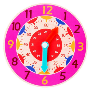 Planet Gates NB111C2 Kids Montessori Wooden Clock Toys Time Learning Teaching Aids Educational Toys For Children Primary School Clever Board Toy